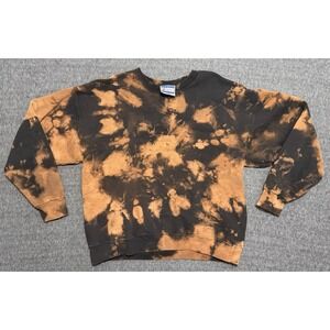 Vintage Hanes Print Pro Crewneck SweatshirtWith Custom Bleach Design Size Large